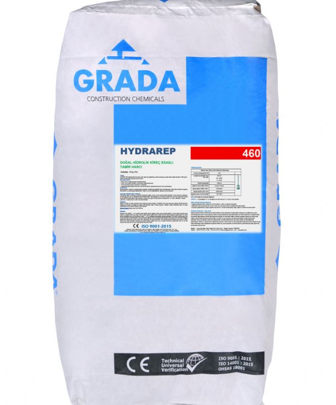 DOĞAL HİDROLİK KİREÇ ESASLI TAMİR HARCI HYDRAREP460