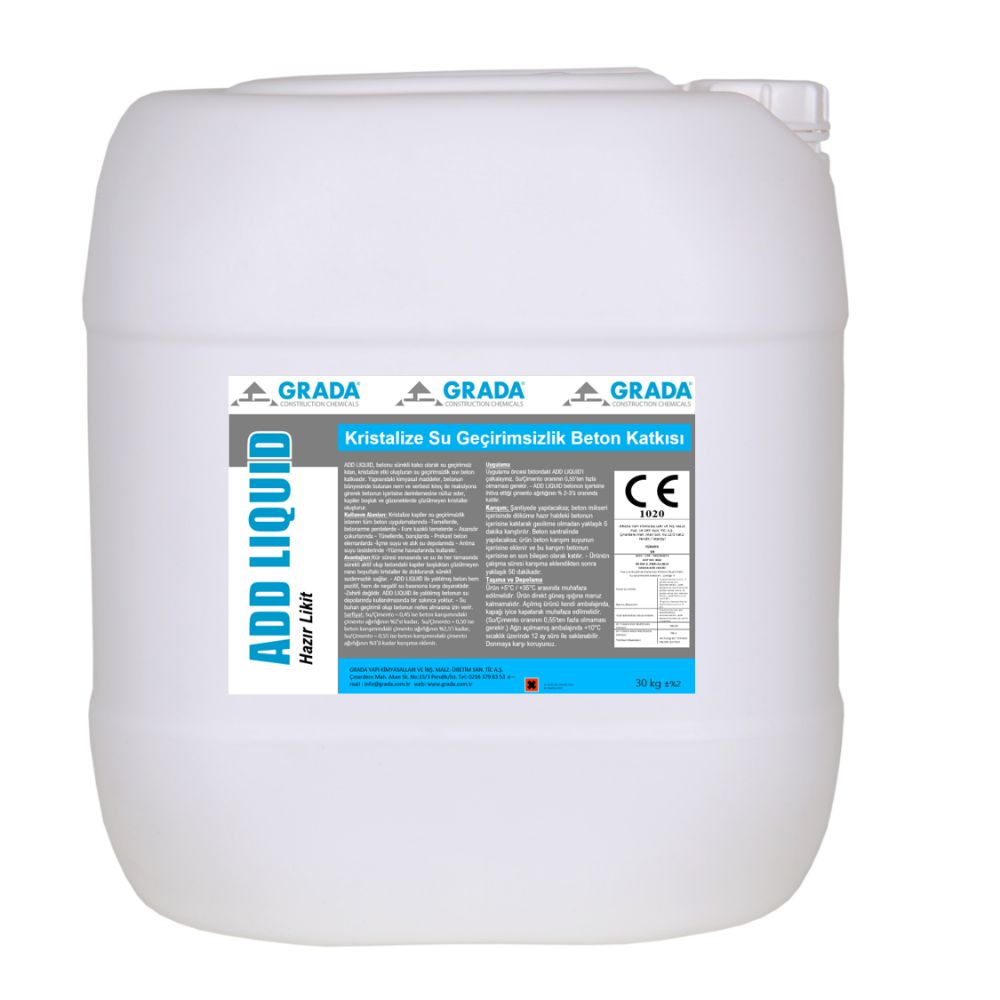 Kristalize Likit Beton Katkısı GRADA ADD LIQUID