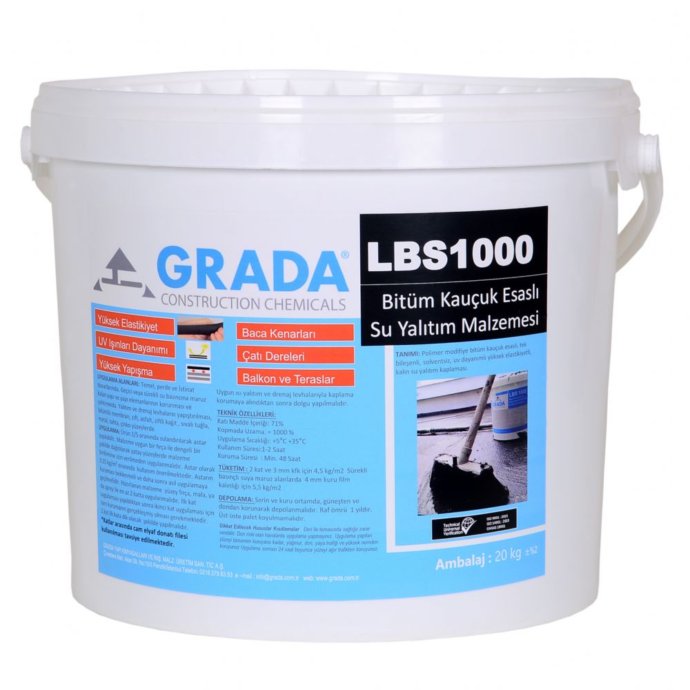 Bitüm Kauçuk UV Dirençli Su Yalıtımı GRADA LBS 1000