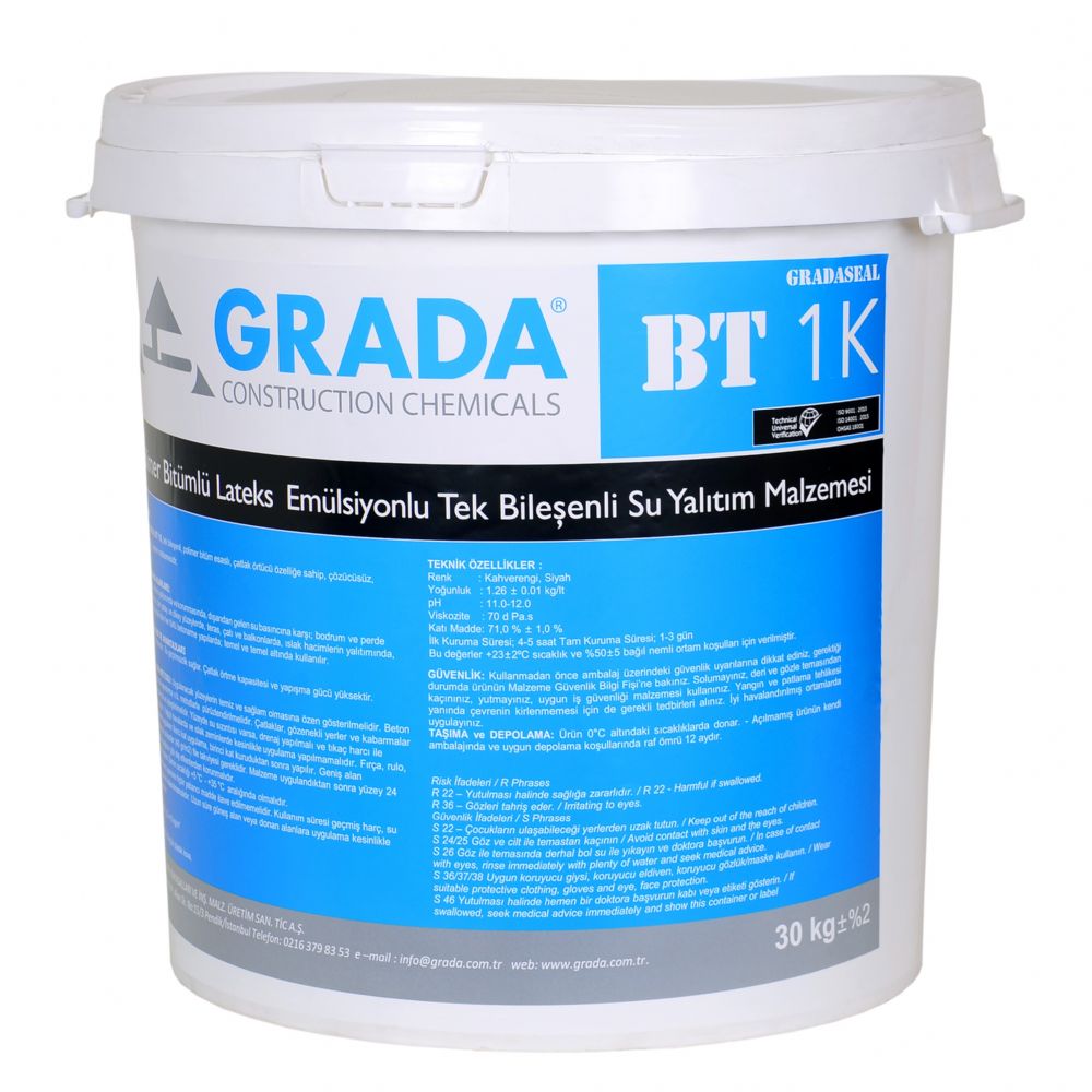 Bitüm Kauçuk Su Yalıtım Malzemesi GRADASEAL BT 1K