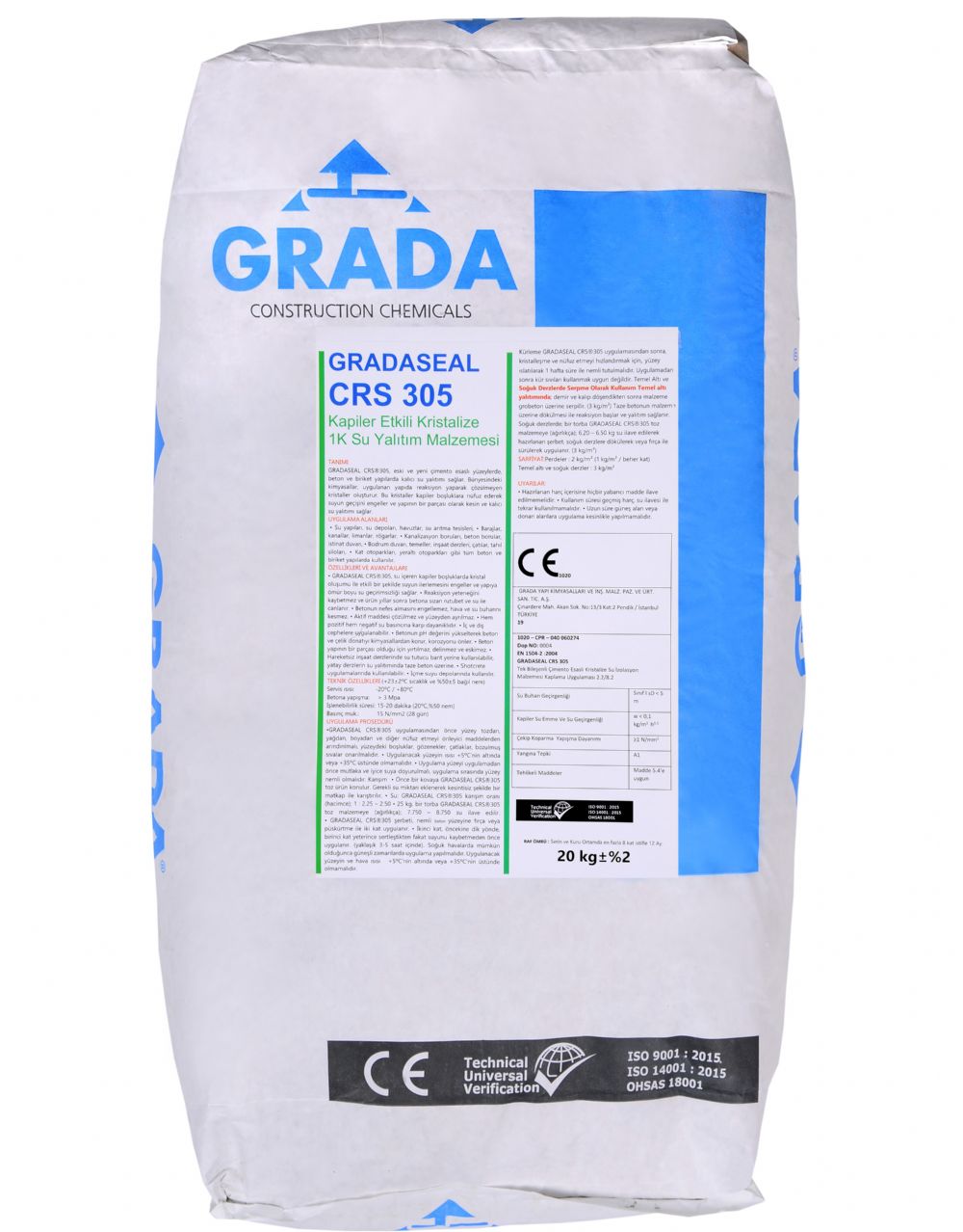 Kristalize Su Yalıtım Malzemesi GRADASEAL CRS 305